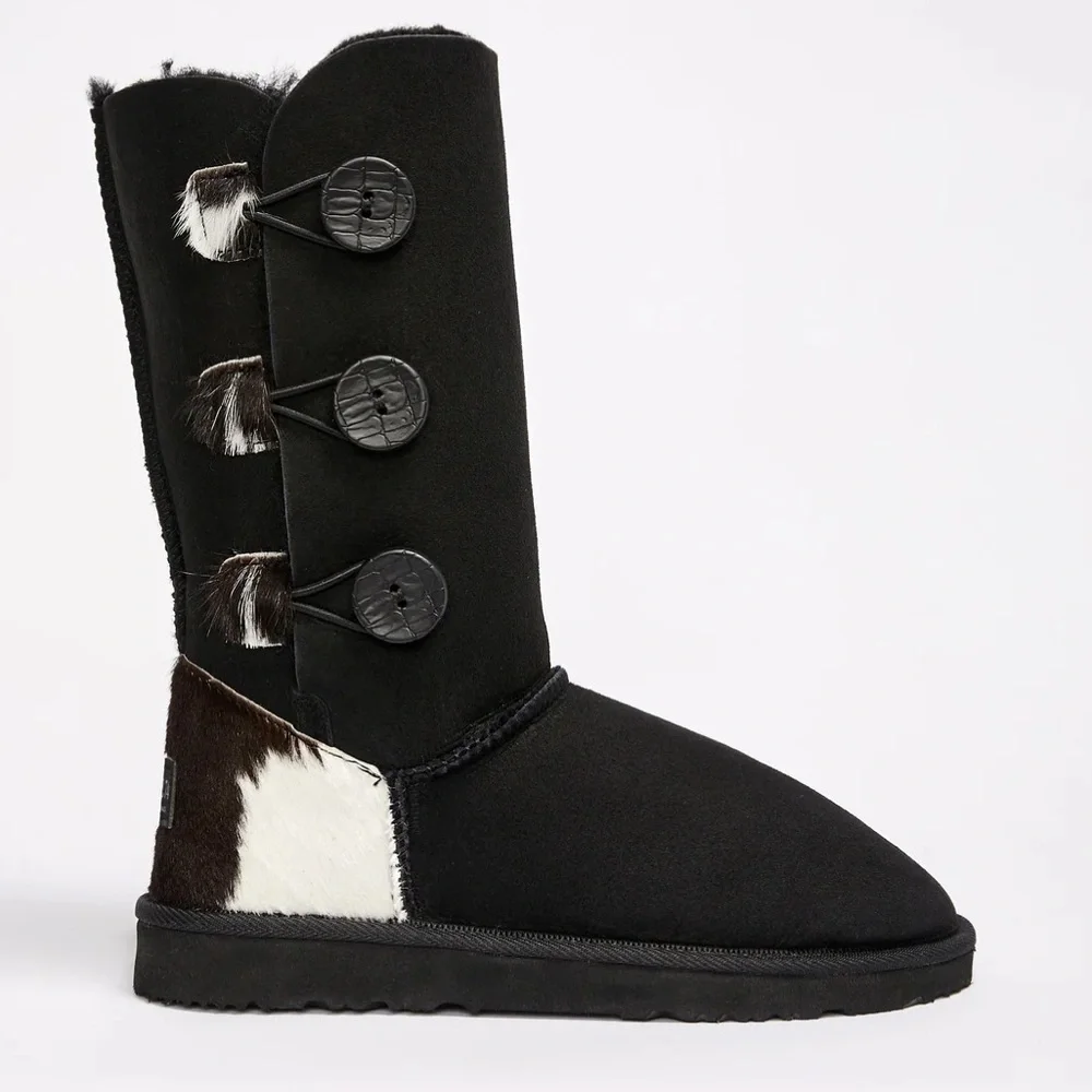 UGGS Since ‘74 brand Women's Burleigh Button Triplet Calf in black